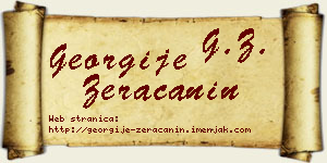 Georgije Žeračanin vizit kartica